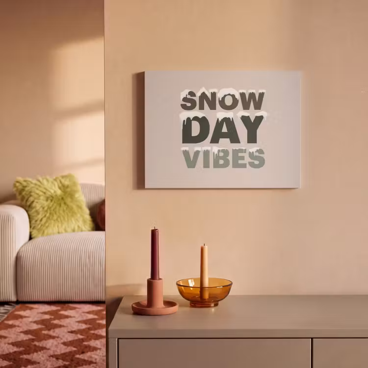 Akoestisch schilderij - Sneeuw - Tekst - Kerst - Beige — 2