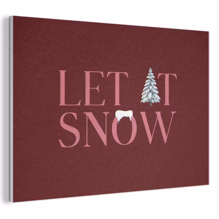 Akoestisch schilderij - Tekst - Kerst - Sneeuw - Roze — 1