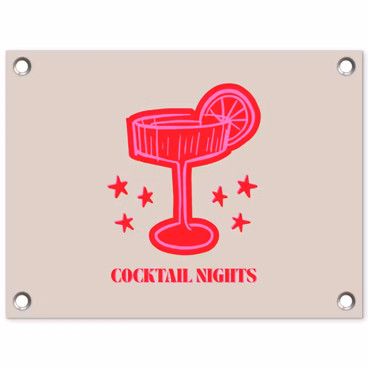 Tuinposter - Cocktail - Kerst - Beige - Roze — 1