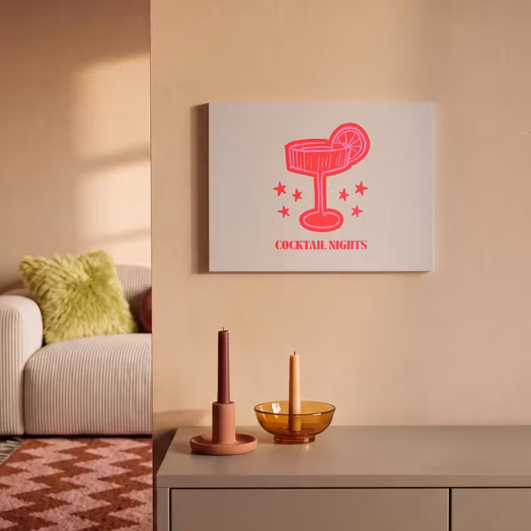 Akoestisch schilderij - Cocktail - Kerst - Beige - Roze — 2