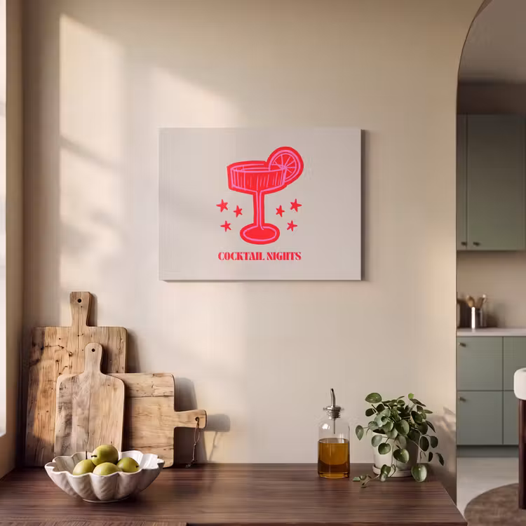 Akoestisch schilderij - Cocktail - Kerst - Beige - Roze — 3