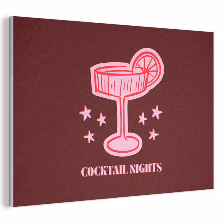 Akoestisch schilderij - Cocktail - Kerst - Burgundy - Roze — 1