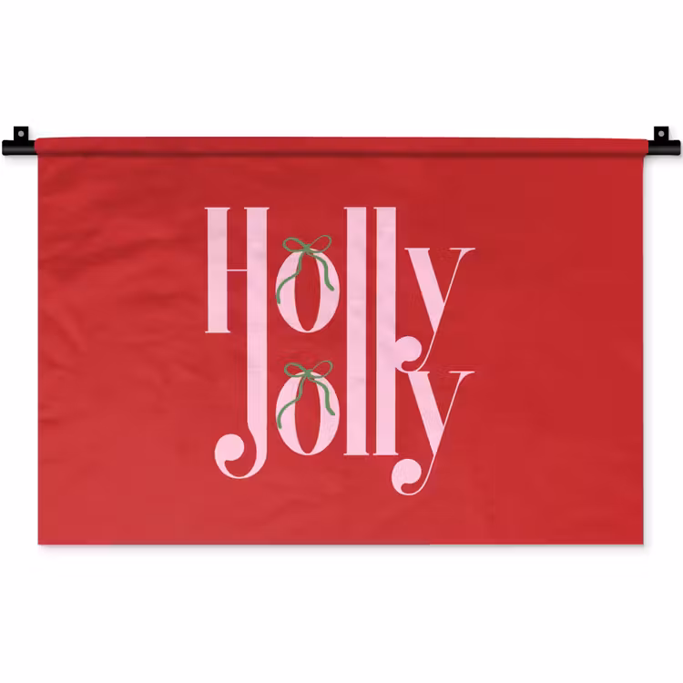 Wandkleed - Kerst - Roze - Rood - Tekst — 1