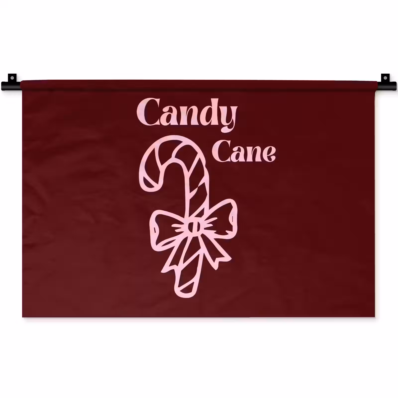 Wandkleed - Kerst - Snoep - Tekst - Roze — 1