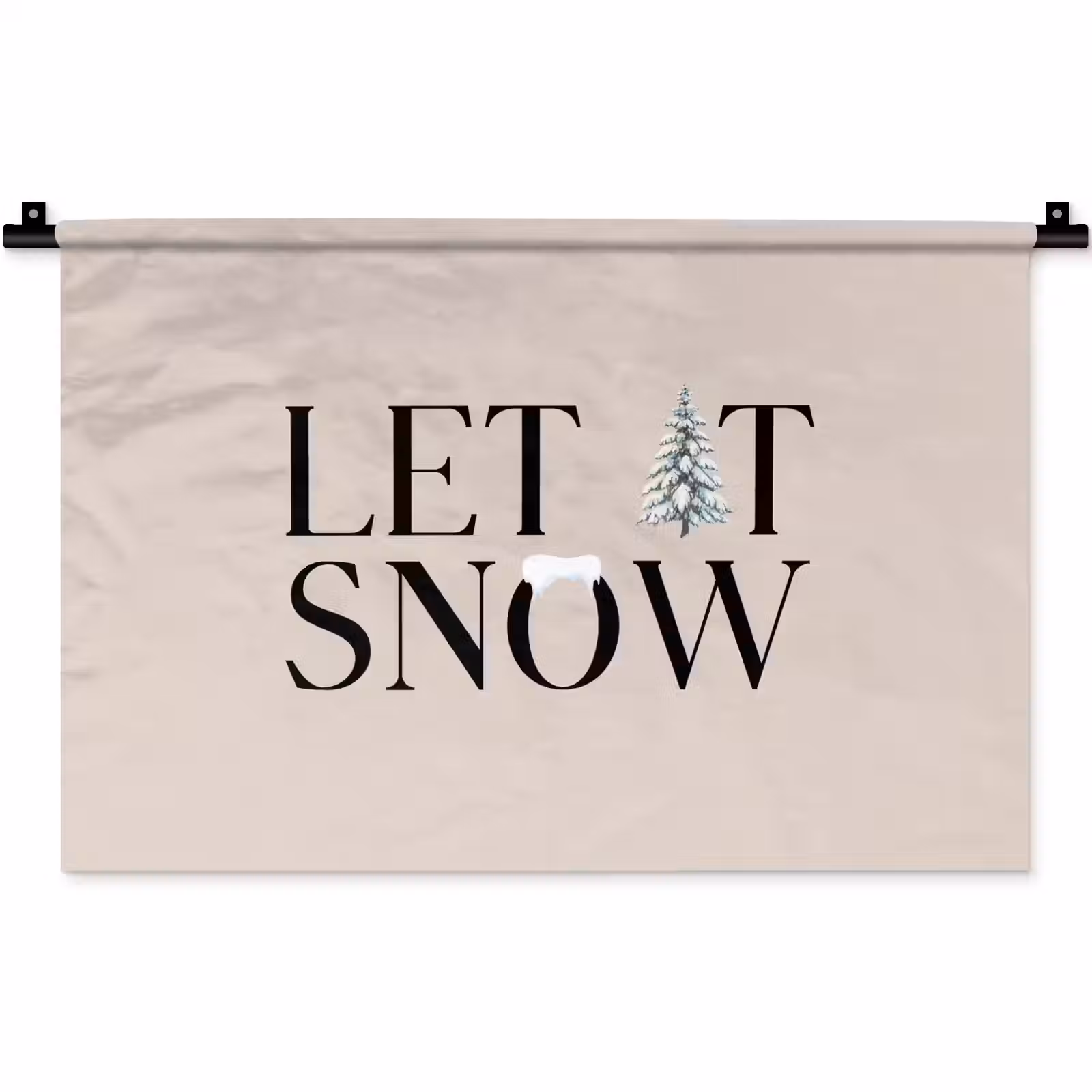 Wandkleed - Tekst - Kerst - Sneeuw — 1