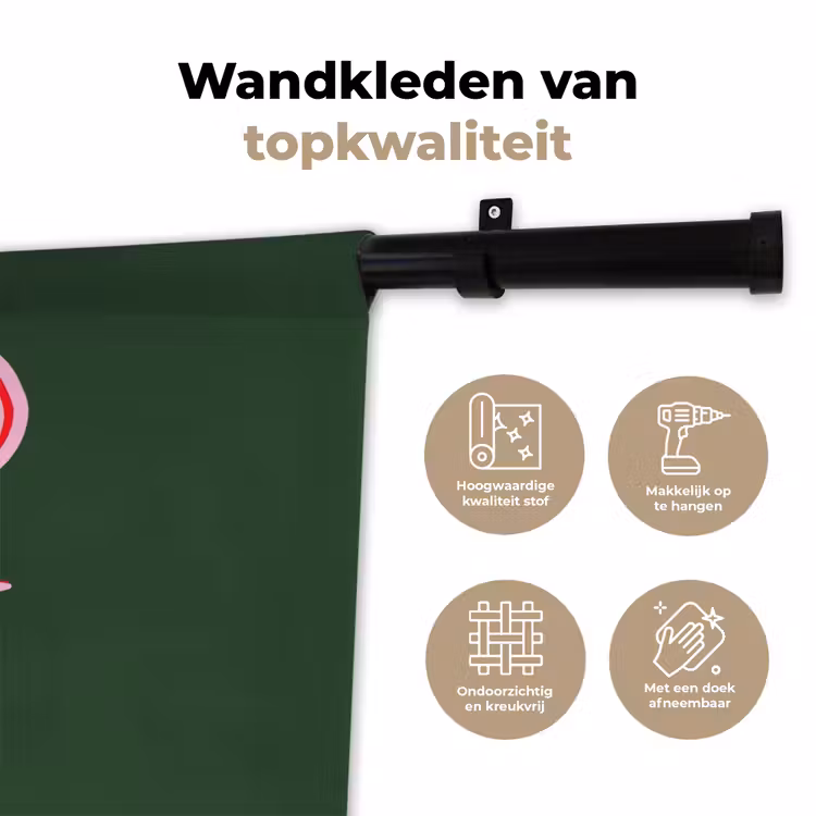 Wandkleed - Cocktail - Kerst - Roze - Groen — 3