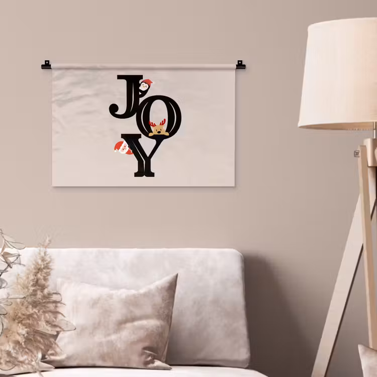 Wandkleed - Joy - Animatie - Zwart - Kerst — 2