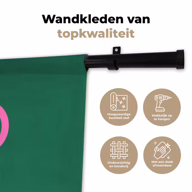 Wandkleed - Joy - Kerst - Animatie - Roze - Groen — 3