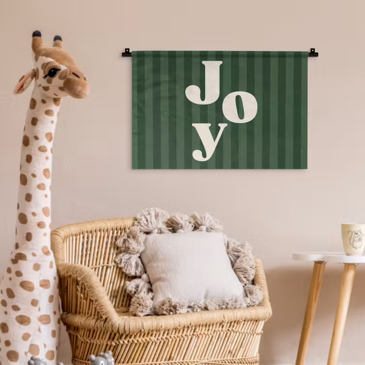 Wandkleed - Joy - Kerst - Tekst - Groen — 5