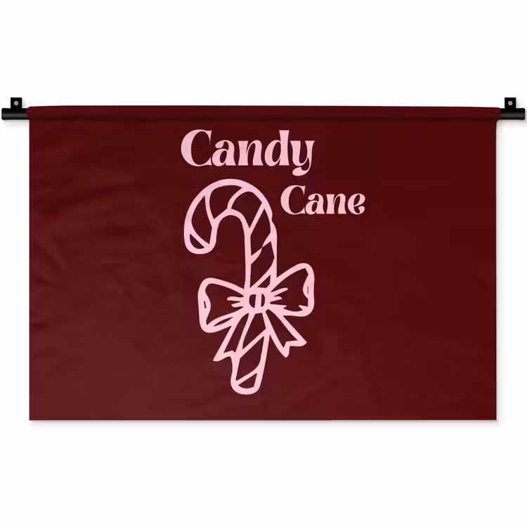 Wandkleed - Kerst - Snoep - Tekst - Roze — 1