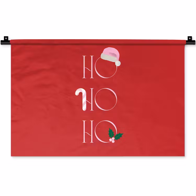 Wandkleed - Kerst - Tekst - illustratie - Rood — 1