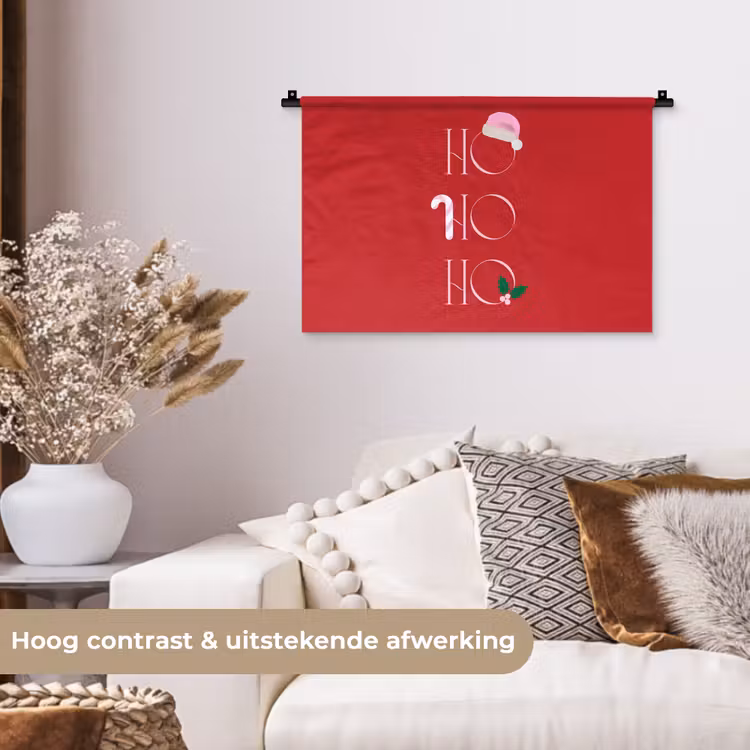 Wandkleed - Kerst - Tekst - illustratie - Rood — 4
