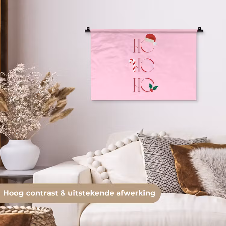 Wandkleed - Kerst - Tekst - Roze - Illustratie — 4
