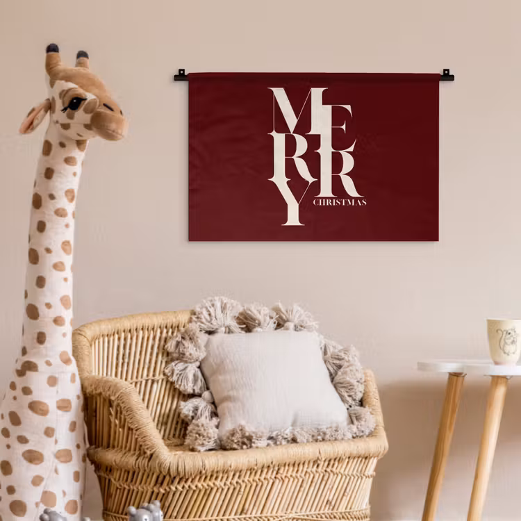 Wandkleed - Merry - Tekst - Donker - Rood — 5