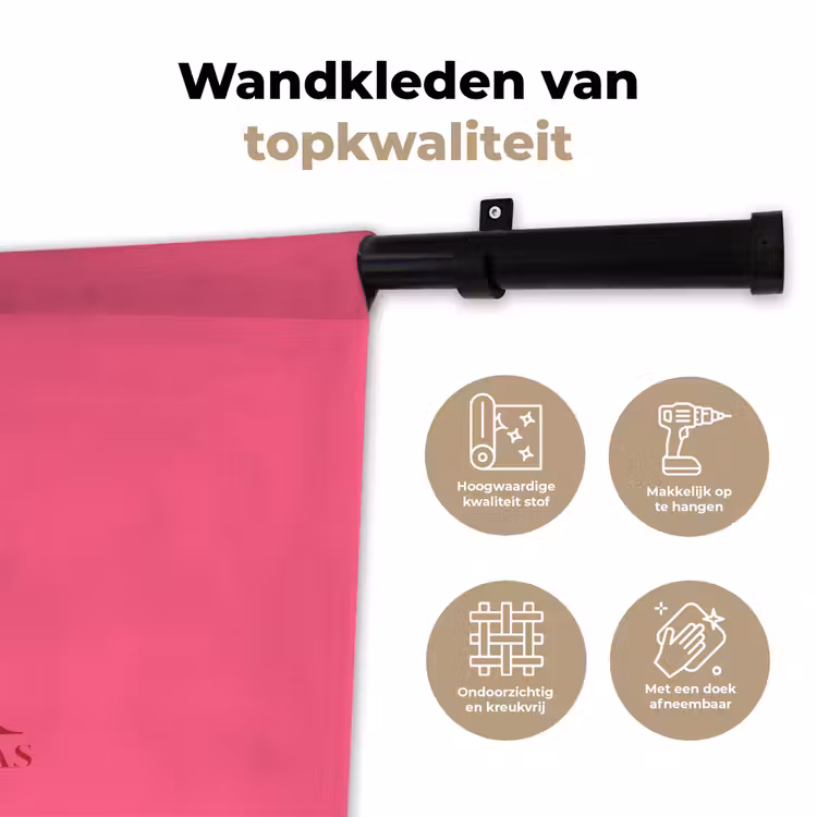 Wandkleed - Merry - Tekst - Kerst - Roze — 3