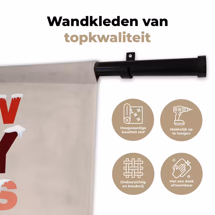 Wandkleed - Sneeuw - Kerst - Tekst - Rood — 3