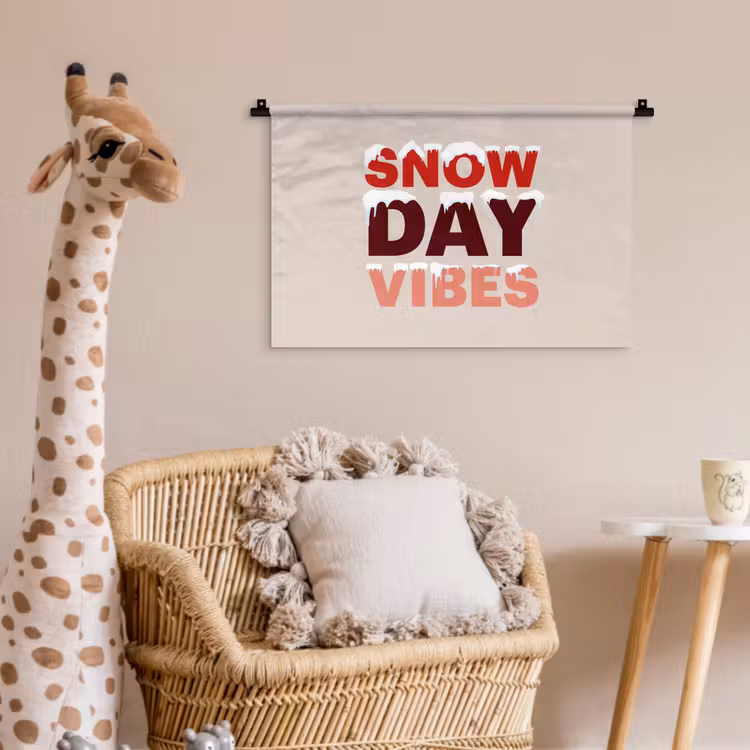 Wandkleed - Sneeuw - Kerst - Tekst - Rood — 5
