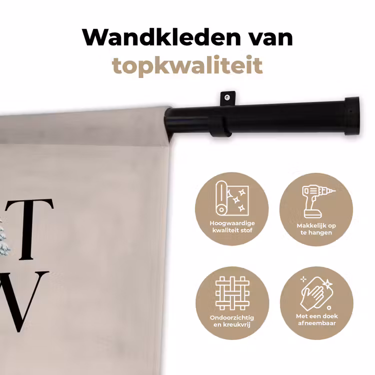 Wandkleed - Tekst - Kerst - Sneeuw — 3