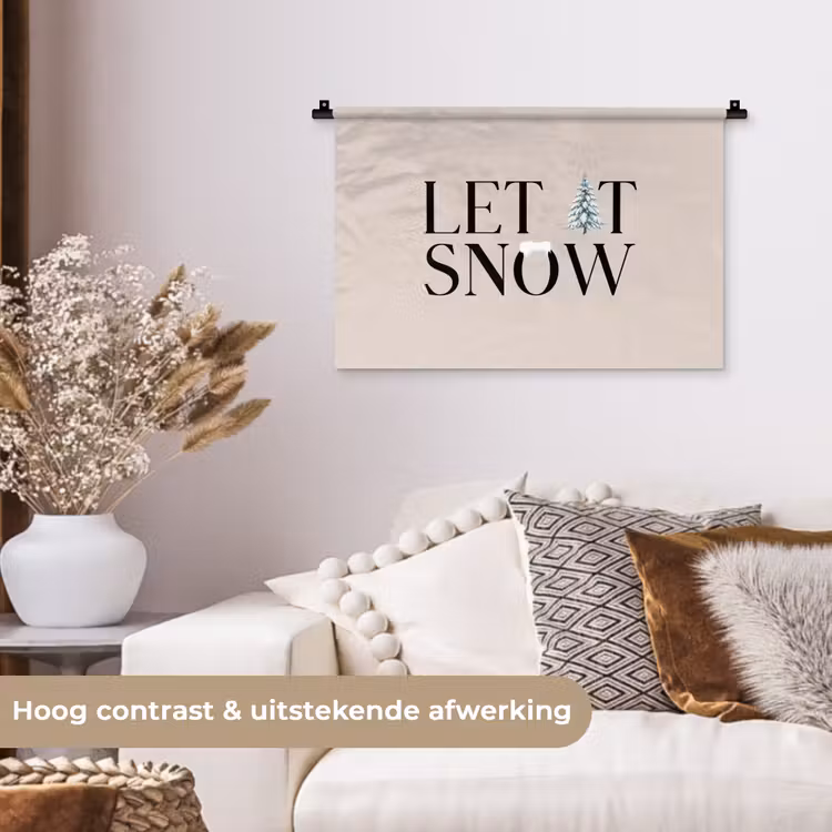Wandkleed - Tekst - Kerst - Sneeuw — 4