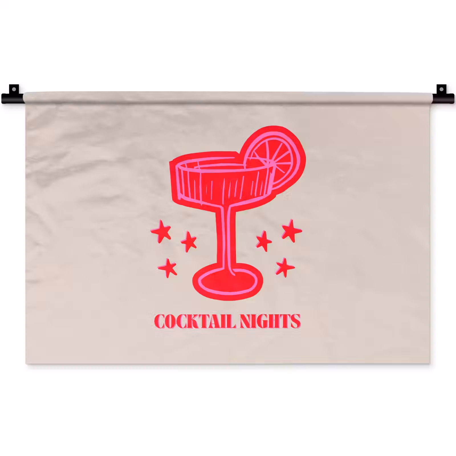 Wandkleed - Cocktail - Kerst - Beige - Roze — 1