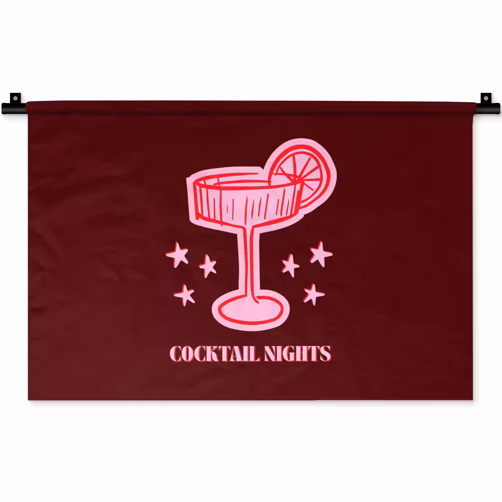 Wandkleed - Cocktail - Kerst - Burgundy - Roze — 1
