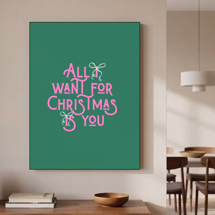 Art frame - Kerst - Tekst - Roze - Groen — 5