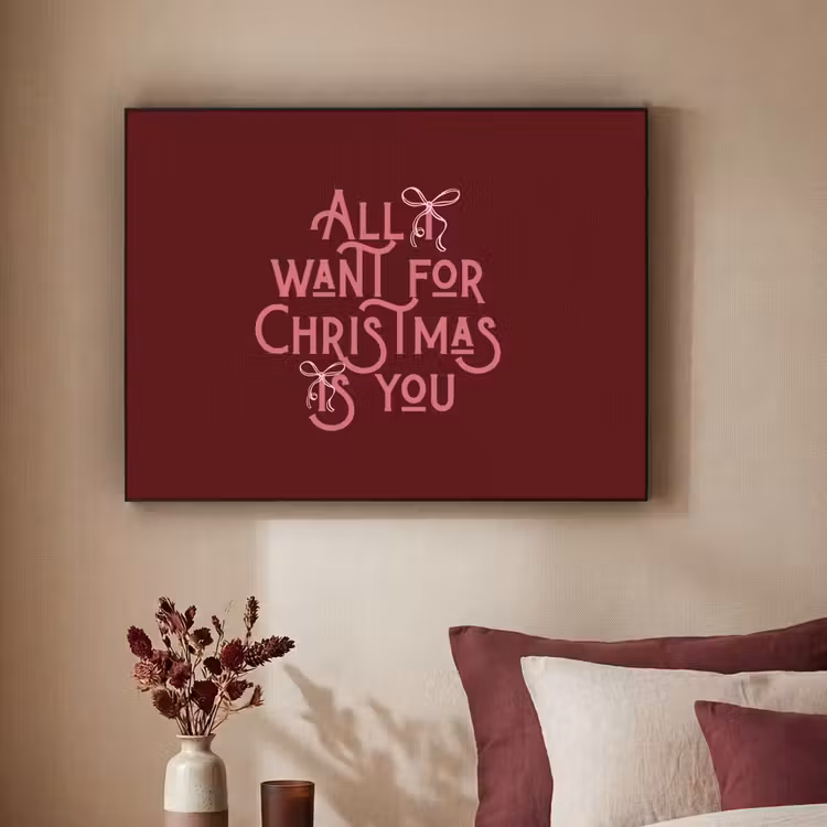 Art frame - Tekst - Kerst - Rood - Roze — 3