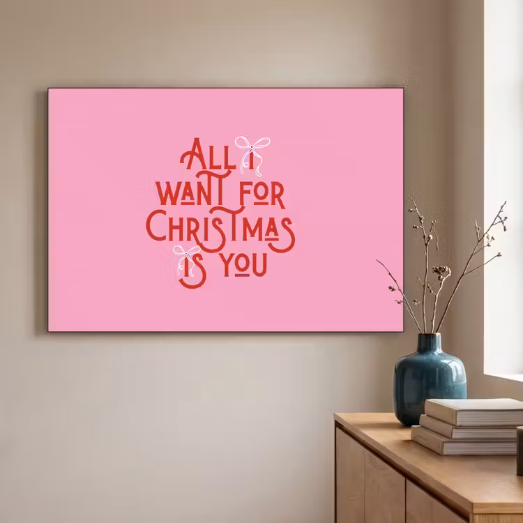 Art frame - Tekst - Kerst - Roze - Rood — 5