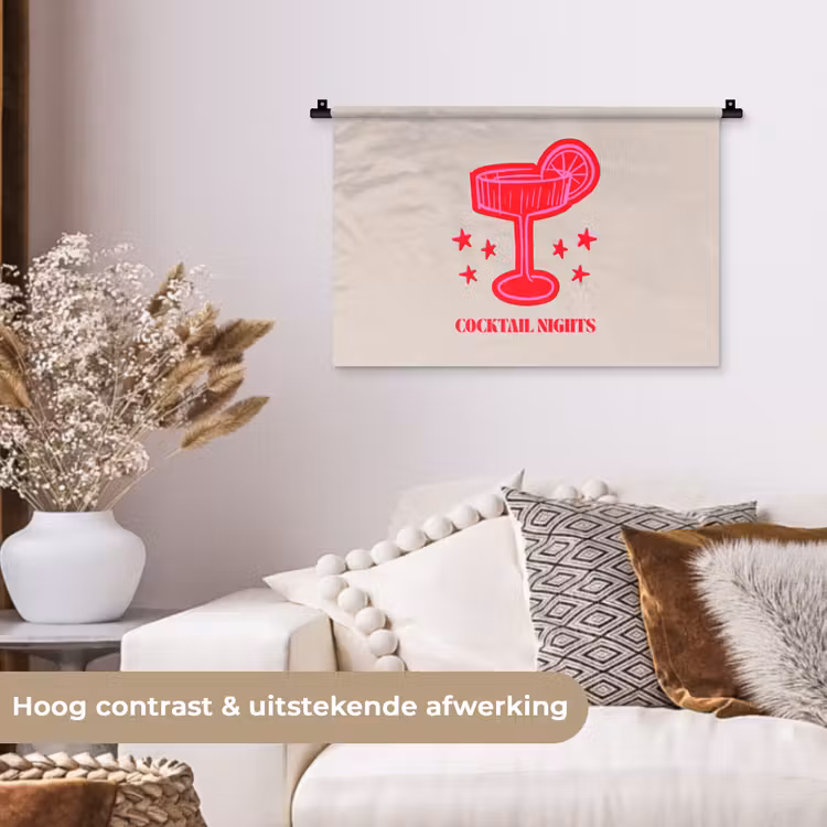 Wandkleed - Cocktail - Kerst - Beige - Roze — 4