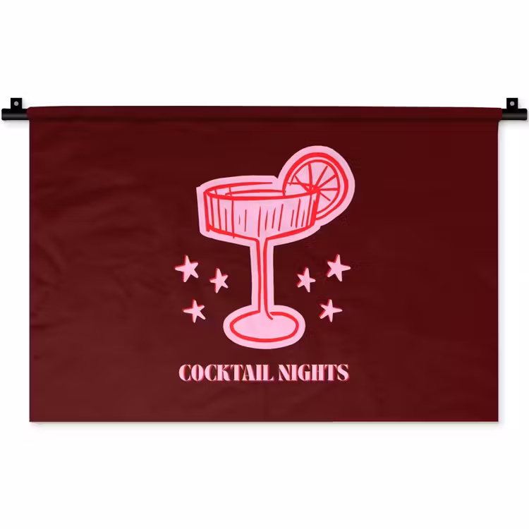 Wandkleed - Cocktail - Kerst - Burgundy - Roze — 1