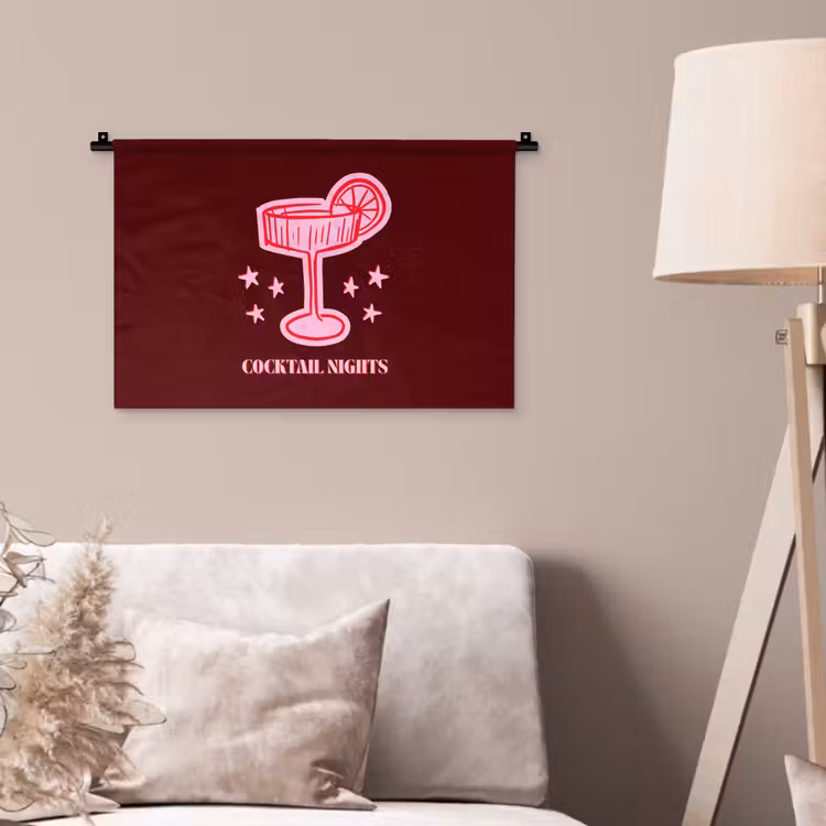 Wandkleed - Cocktail - Kerst - Burgundy - Roze — 2