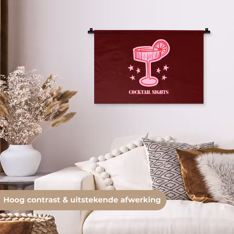 Wandkleed - Cocktail - Kerst - Burgundy - Roze — 4