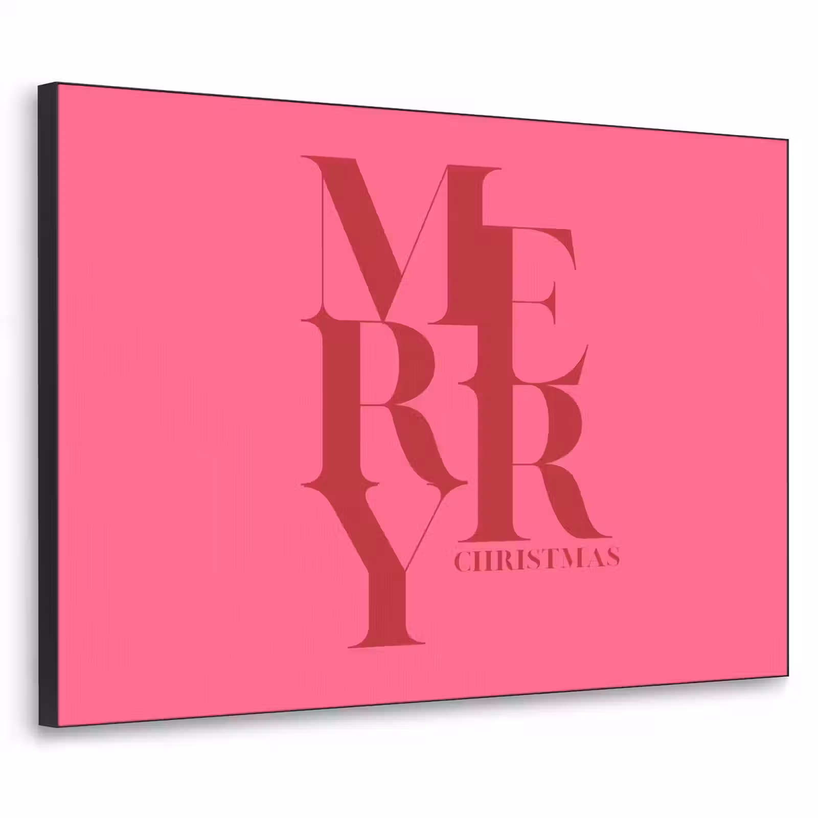 Art frame - Merry - Tekst - Kerst - Roze — 1