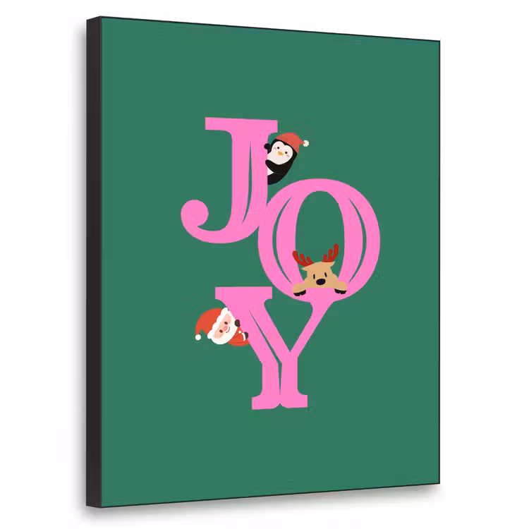 Art frame - Joy - Kerst - Animatie - Roze - Groen — 1