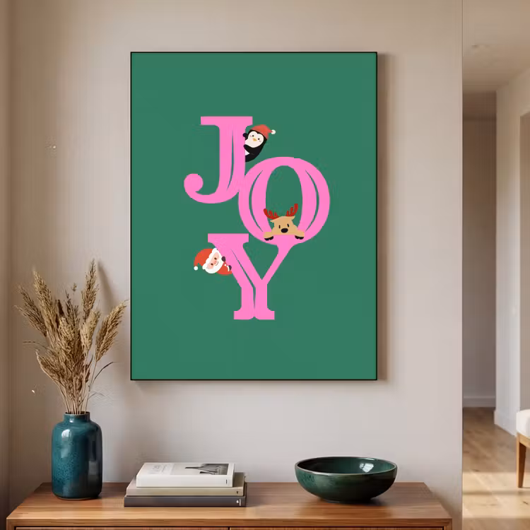 Art frame - Joy - Kerst - Animatie - Roze - Groen — 3