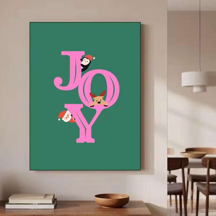 Art frame - Joy - Kerst - Animatie - Roze - Groen — 5