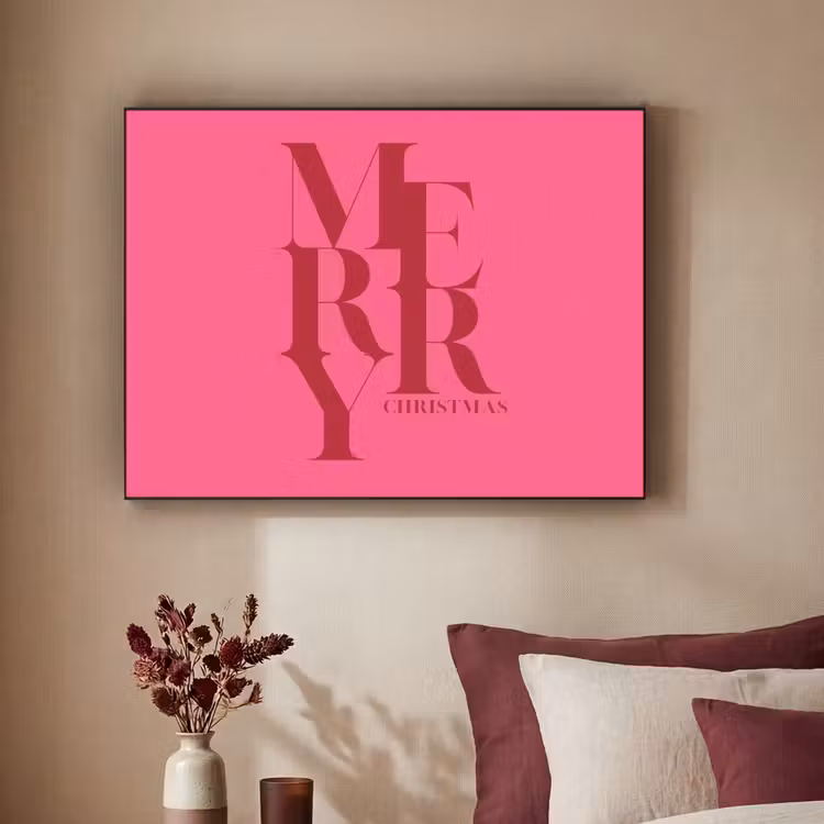 Art frame - Merry - Tekst - Kerst - Roze — 3