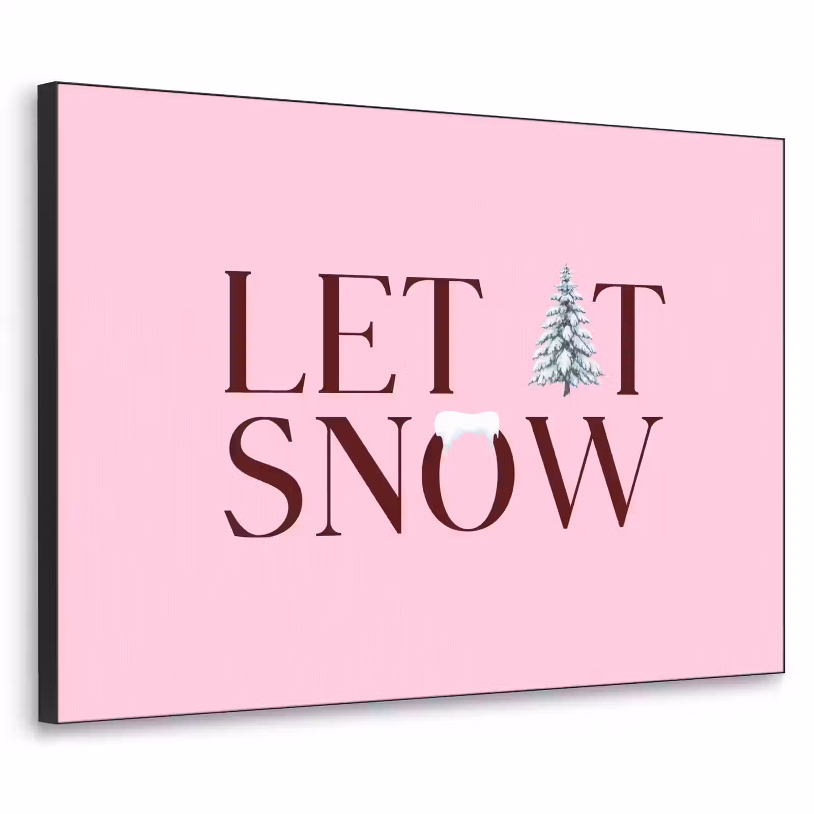 Art frame - Kerst - Tekst - Sneeuw - Roze — 1