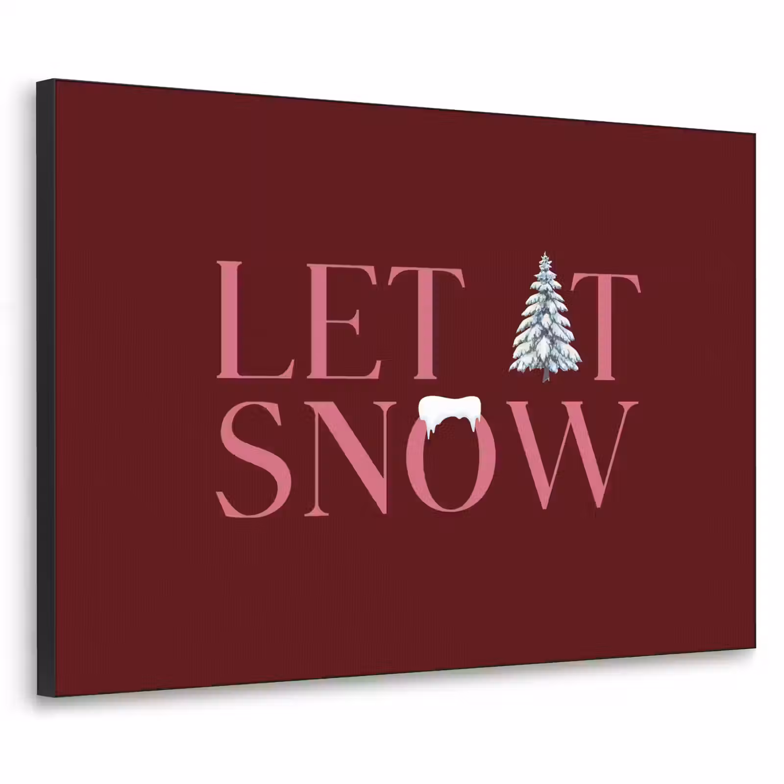 Art frame - Tekst - Kerst - Sneeuw - Roze — 1