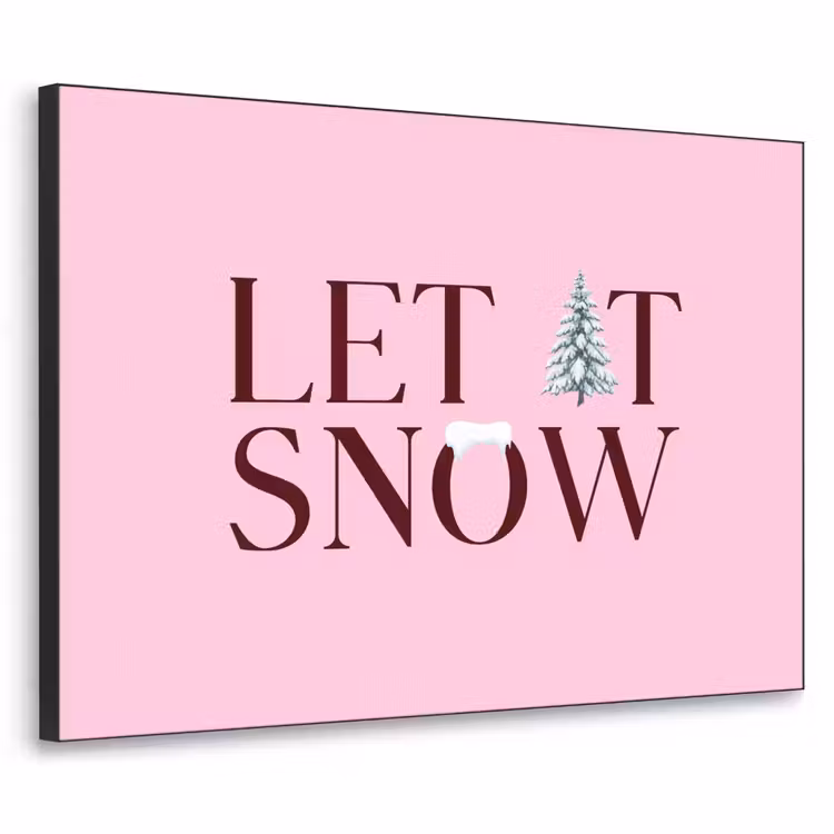 Art frame - Kerst - Tekst - Sneeuw - Roze — 1