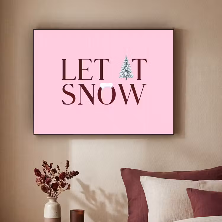 Art frame - Kerst - Tekst - Sneeuw - Roze — 3