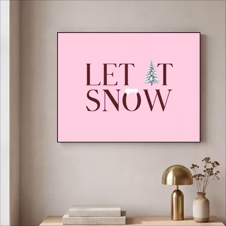 Art frame - Kerst - Tekst - Sneeuw - Roze — 5