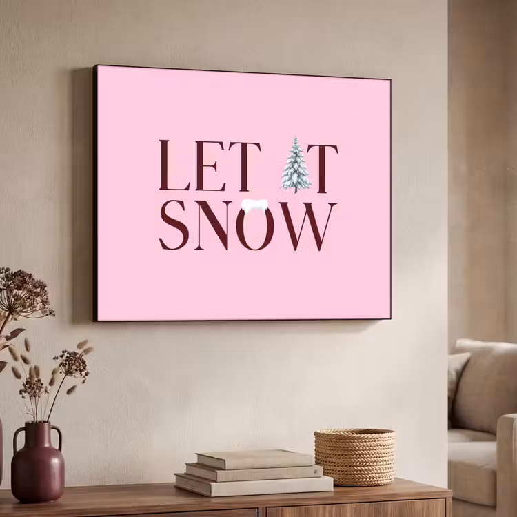 Art frame - Kerst - Tekst - Sneeuw - Roze — 7