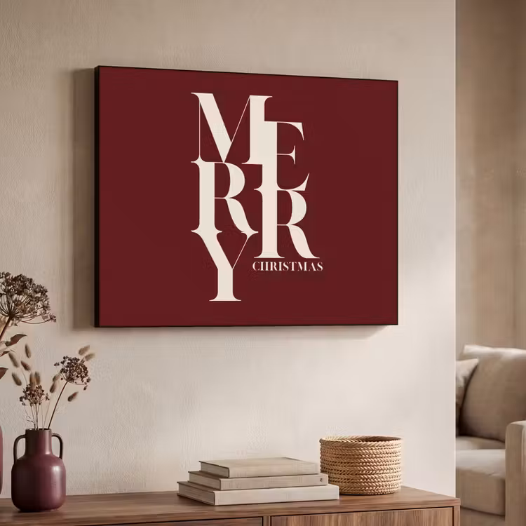 Art frame - Merry - Tekst - Donker - Rood — 7