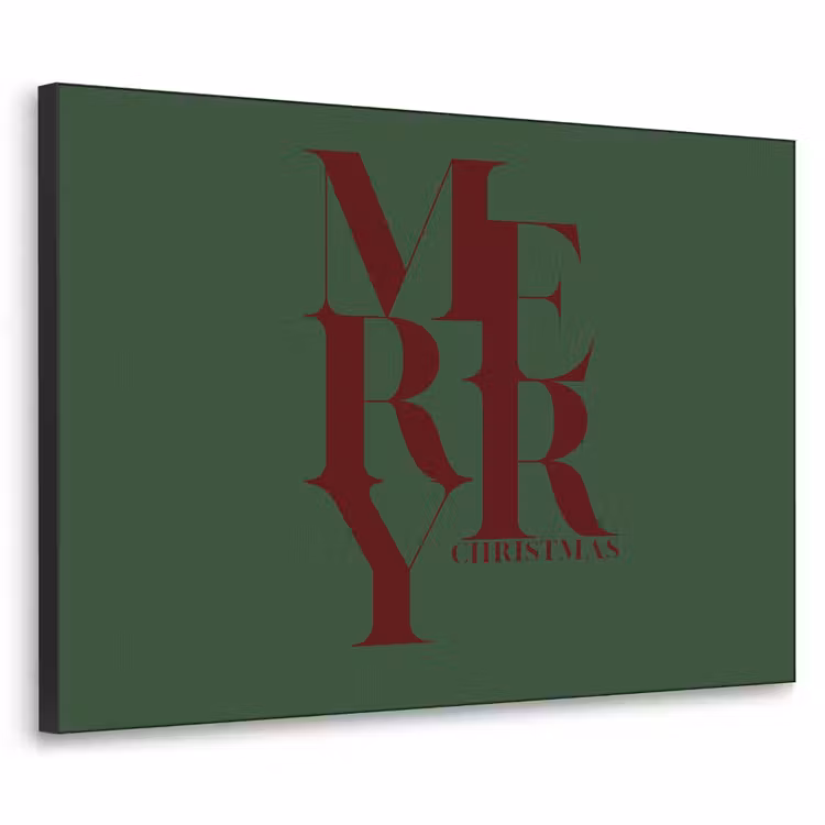 Art frame - Merry - Tekst - Groen - Kerst — 1