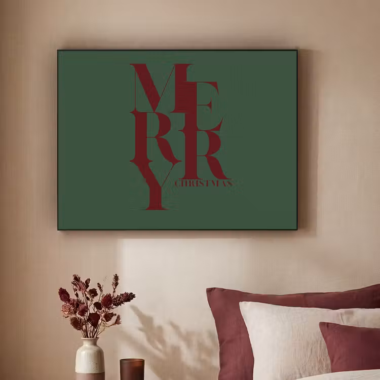 Art frame - Merry - Tekst - Groen - Kerst — 3