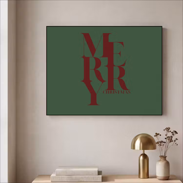 Art frame - Merry - Tekst - Groen - Kerst — 5
