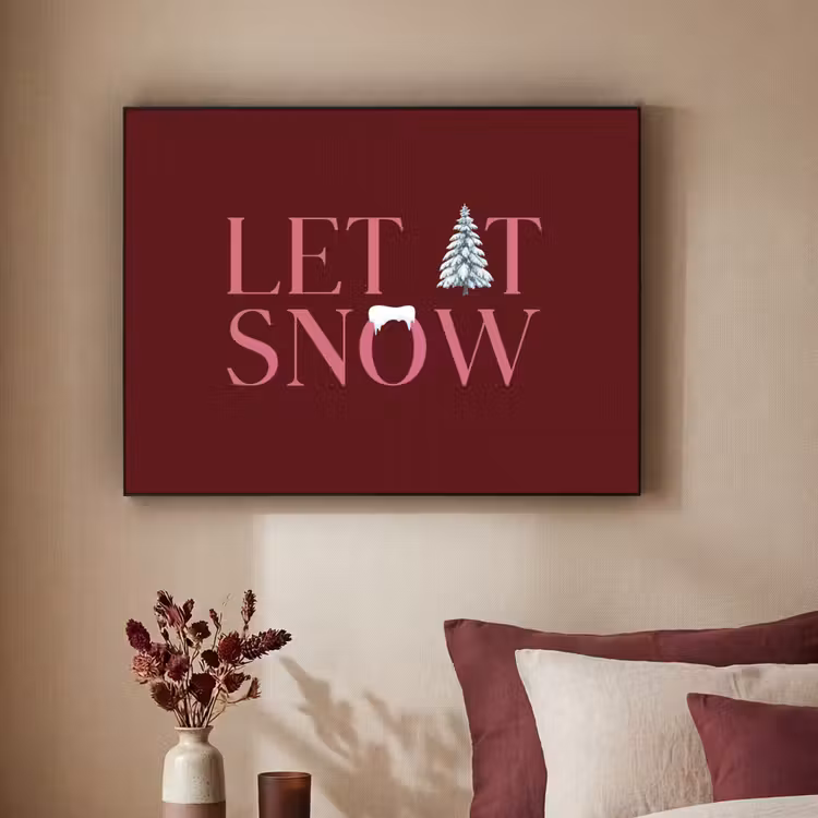 Art frame - Tekst - Kerst - Sneeuw - Roze — 3