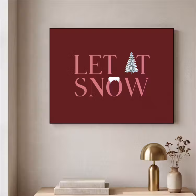 Art frame - Tekst - Kerst - Sneeuw - Roze — 5