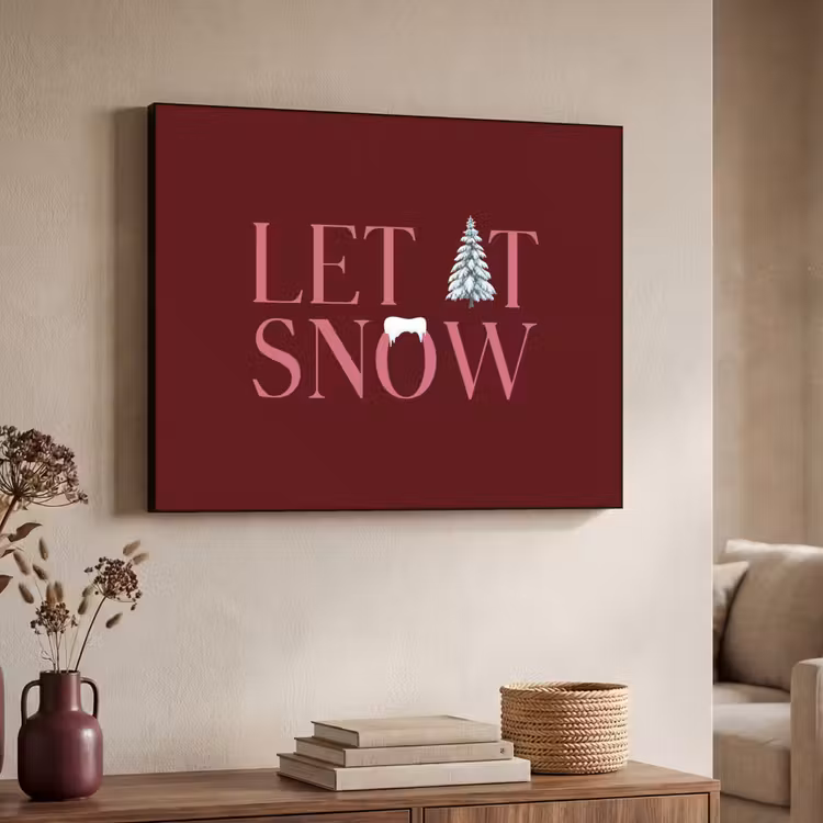 Art frame - Tekst - Kerst - Sneeuw - Roze — 7
